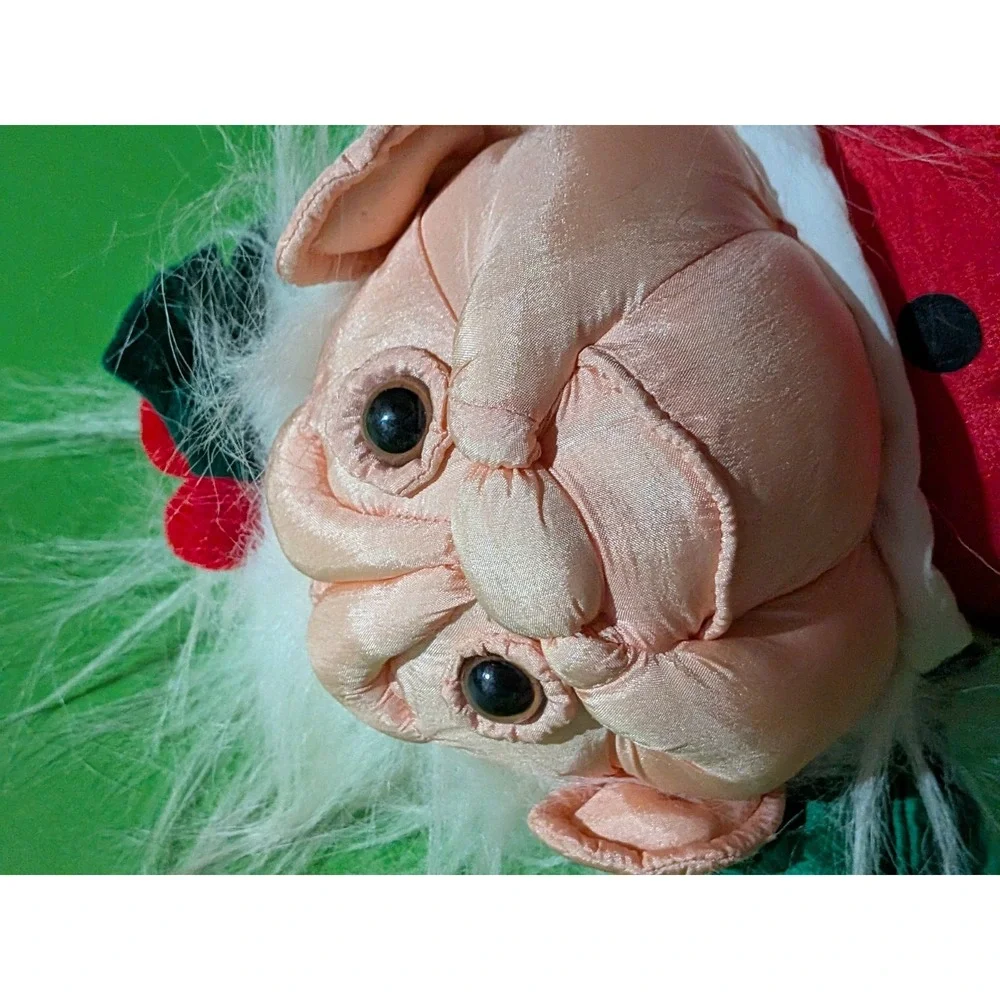 Vtg Elf Santa Troll Doll Christmas Plush Nylon International Silver 8